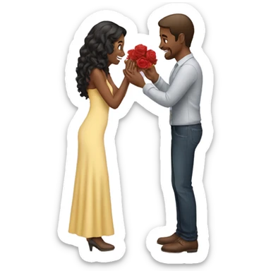 man proposing women  sticker