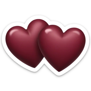 dark burgundy two heart sticker