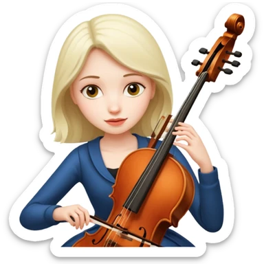 girl playing cello sticker