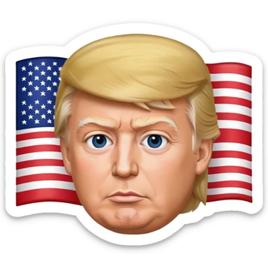 Donald Trump with USA flag sticker