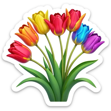 Tulips rainbow  sticker