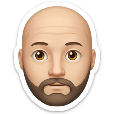 Bald with semi bearded face sticker