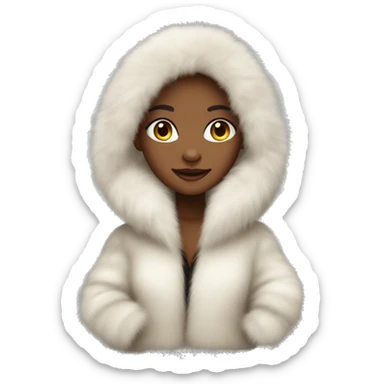 girl wearing fur coat, luxurious  sticker