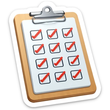 clipboard with multiple check marks being shared sticker