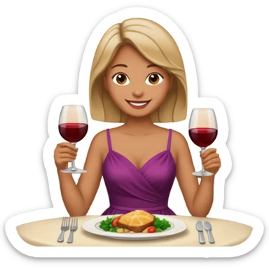 Create a person having dinner. sticker