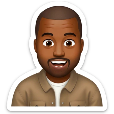 Kanye west having cheeky giggle  sticker