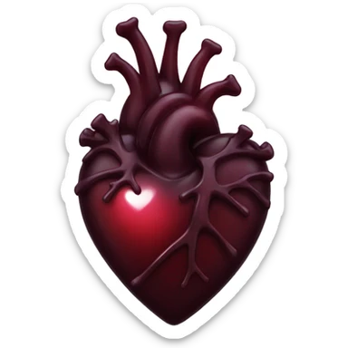 dark red glass heart sticker
