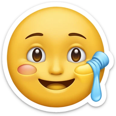 Emoji wiping tears away sticker