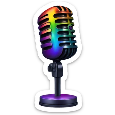 podcast rainbow social change mic sticker