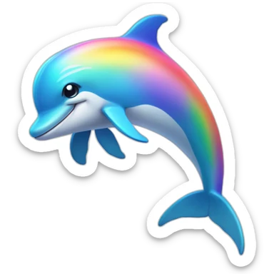Rainbow Dolphin Full Body sticker