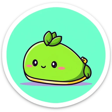 pistachio with a gold chain and stylish shoes, sticker style sticker