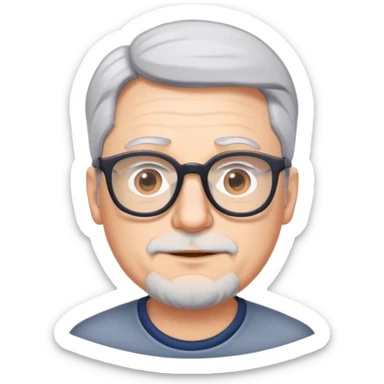 White dad with glasses and gray hair sticker