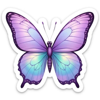 Pastel lilac iridescent butterfly sticker