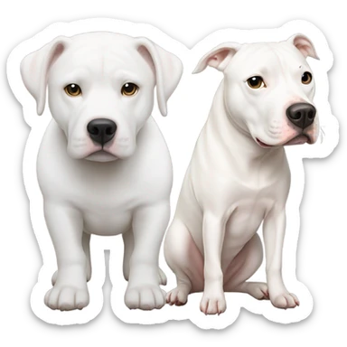 A Beluga whale next to a white pitbull sticker