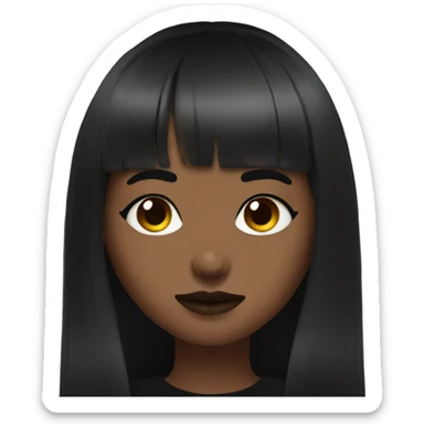 Brown skin goth girl with bangs sticker
