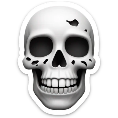 skull in black an white sticker