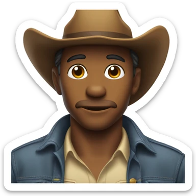 dinasour with small hands and a cowboy hat  sticker