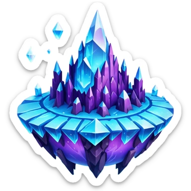 crystal mars planet, surface covered in glowing crystals  sticker