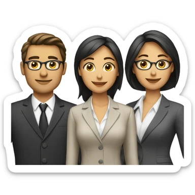 business man and 2 business women sticker