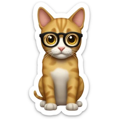 Quiero un gato amarrillo con unos lentes sticker