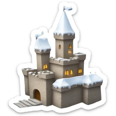 Christmas Snow covered castle  sticker