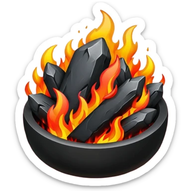 Red and black with fire with coal, hell sticker