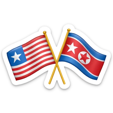 About a emoji flag combination with Puerto Rico + North Korea emoji flag combination sticker