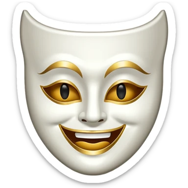 Theatre mask smiling sticker