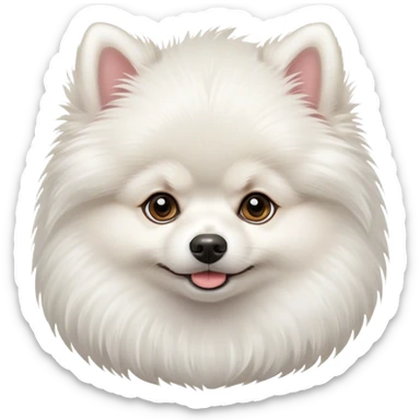 White Pomeranian boy sticker