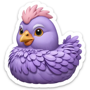 Lavender ameraucana  fluffy hen sticker