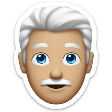 White Dad blue eyes salt + pepper hair sticker