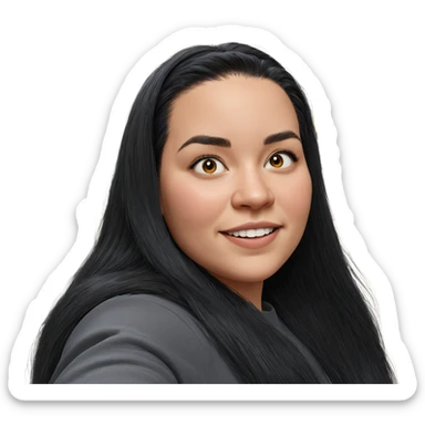 realistic portrait of black hair sticker