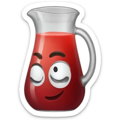 jug of red juice sticker