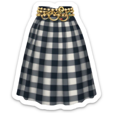  plaid skirt with jewelry accents sticker