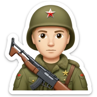 Russian soldier with AK and Z patch sticker