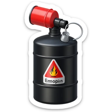 gasoline canister in black sticker