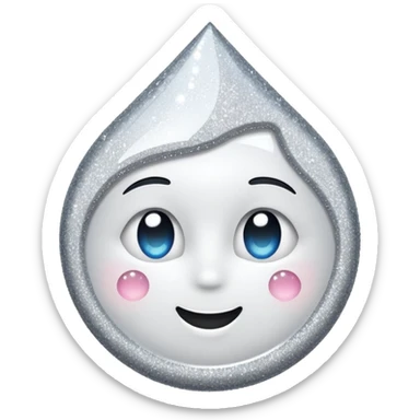 white glory glitter sticker