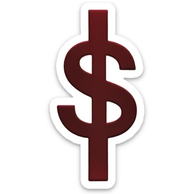 Dollar sign coloured in dark red sticker