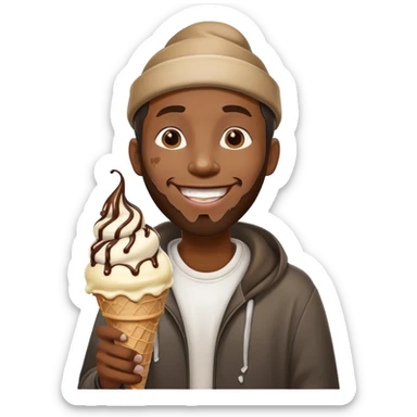 Homeless black man with ice cream cone sticker
