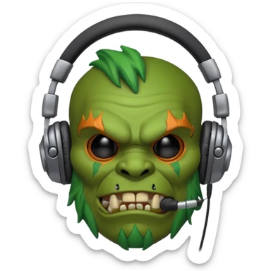 ork with headphones sticker