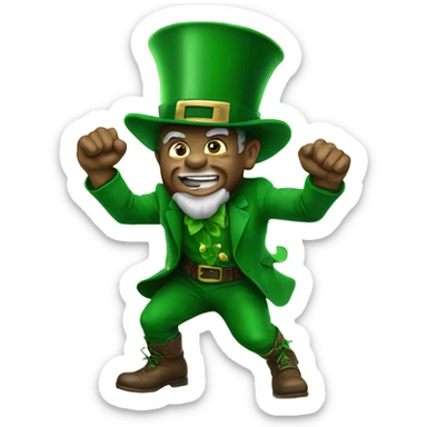 Leprechaun fighting Ohio state sticker