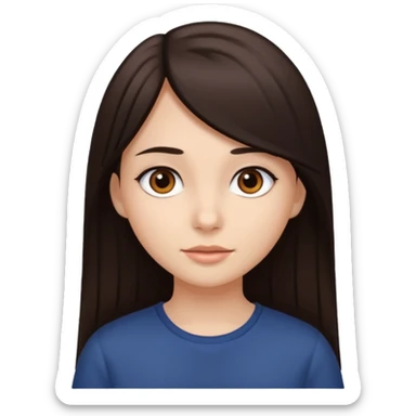 chica de cabello cafe obscuro lacio un poco largo y piel blanca sticker