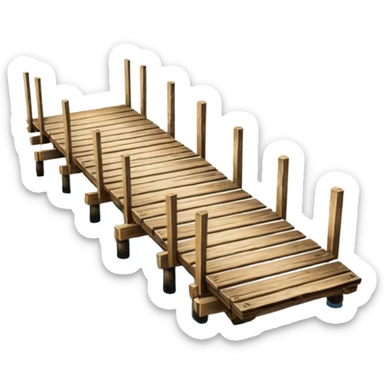 wharf wooden dock extending over water sideways profile view sticker