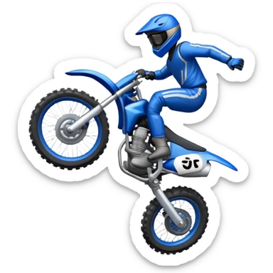 Blue dirt bike jumping  sticker
