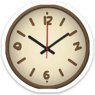 Cozy cream retro wall clock sticker