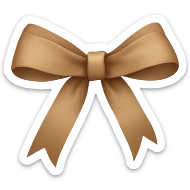 light brown ribbon bow sticker
