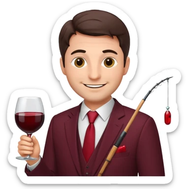 A male Italian accountant who loves red wine fishing movies sticker