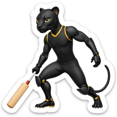 Panther in cricket sticker