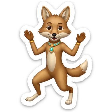 Coyote dancing sticker