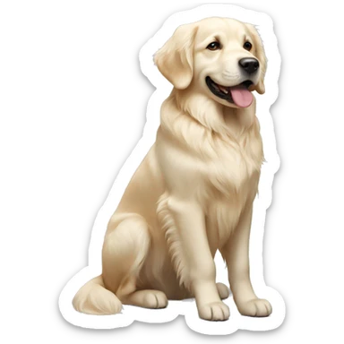 English cream golden retriever sticker